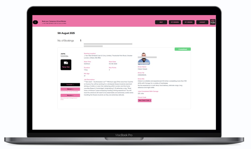 UgoHub dashboard